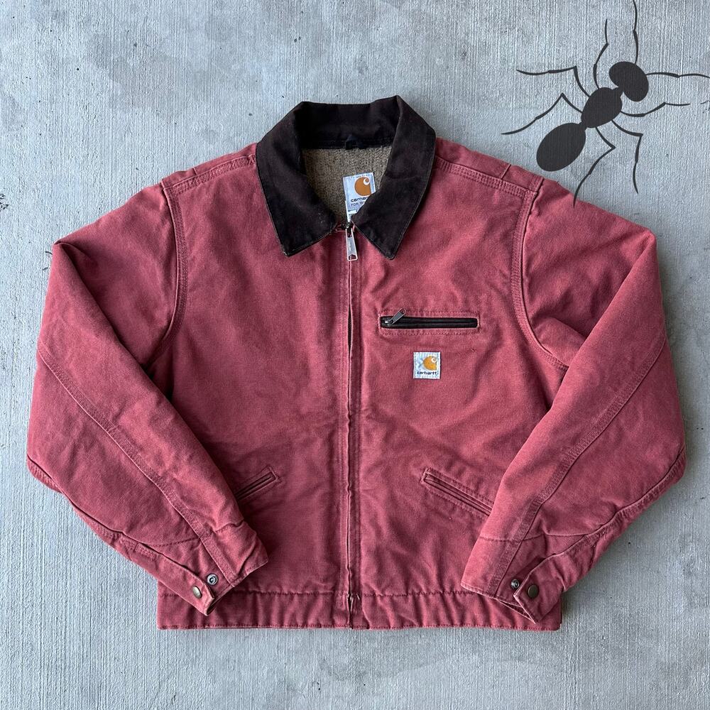 Vintage Y2K Carhartt WOMENS WJ097 VRS pink Detroit work wear jacket - Picture 1 of 8